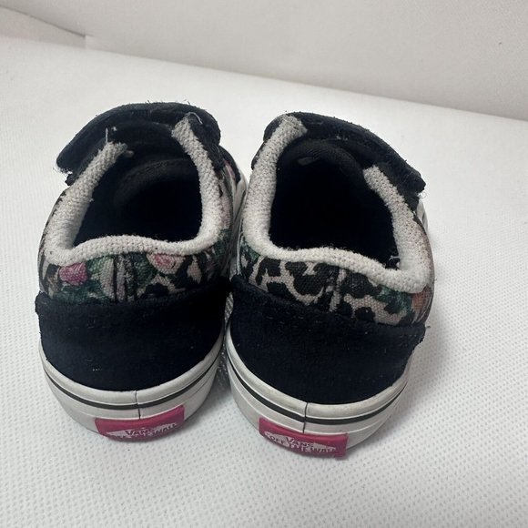 Vans Off The Wall Shoes Girls Toddler 3.5 Suede Cheetah Floral Print Sneakers - Picture 2 of 10